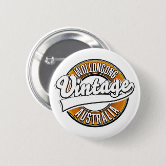 Wollongong australia vintage style logo. 6 cm round badge