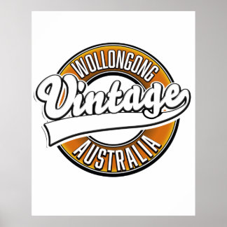 Wollongong australia vintage style logo. poster