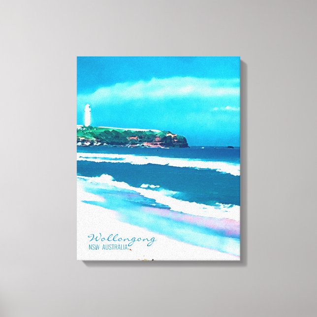 Wollongong Beach lighthouse NSW Canvas Print (Front)