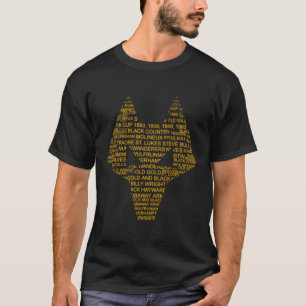 Wolverhampton England Gift Wolves Black Gold Word T-Shirt