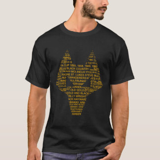Wolverhampton England Gift Wolves Black Gold Word  T-Shirt