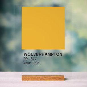 Wolverhampton Wolf Gold - Clear Background Acrylic Sign