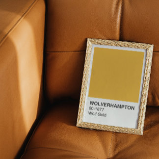 Wolverhampton Wolf Gold - White Border Poster
