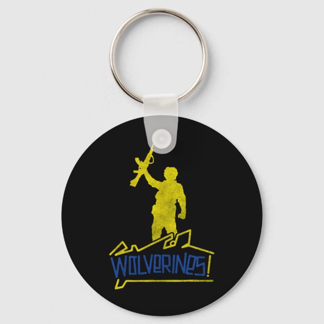 Wolverines Support Ukraine  Key Ring (Front)