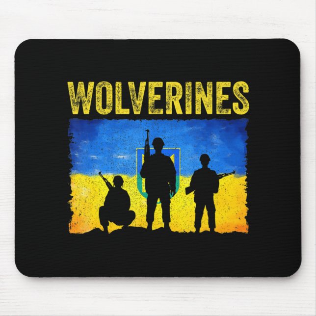 Wolverines Support Ukraine  Mouse Mat (Front)