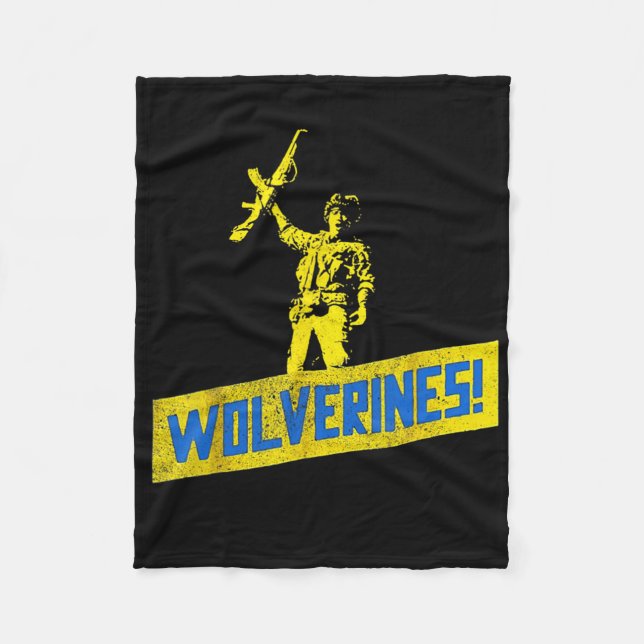 Wolverines Support Ukraine Stand With Ukraine Ukra Fleece Blanket (Front)