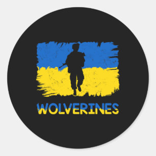 Wolverines Support Ukraine Support Ukraine Stand W Classic Round Sticker