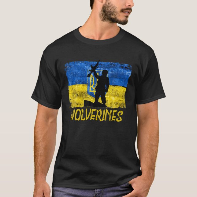 Wolverines Support Ukraine,Ukraine Wolverines Love T-Shirt (Front)