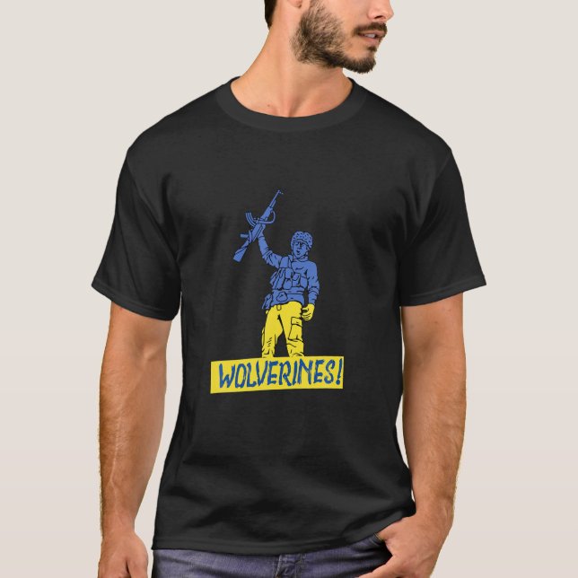 Wolverines Support Ukraine,Ukraine Wolverines Love T-Shirt (Front)