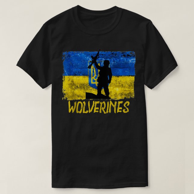 Wolverines Support Ukraine,Ukraine Wolverines Love T-Shirt (Design Front)