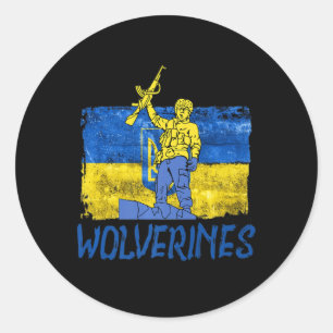Wolverines Support UkraineUkraine Wolverines Love Classic Round Sticker