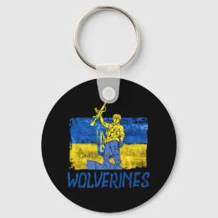 Wolverines Support UkraineUkraine Wolverines Love  Key Ring
