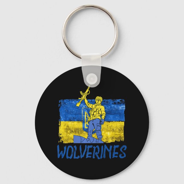 Wolverines Support UkraineUkraine Wolverines Love  Key Ring (Front)