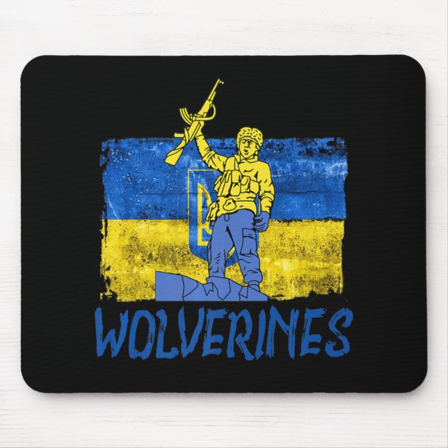Wolverines Support UkraineUkraine Wolverines Love  Mouse Mat (Front)