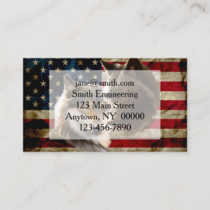 Wolves  American Flag Business Card