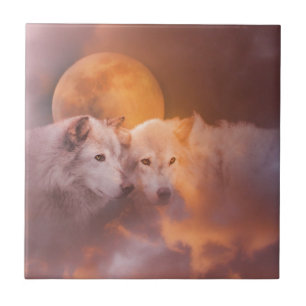 Wolves and Moon Tile
