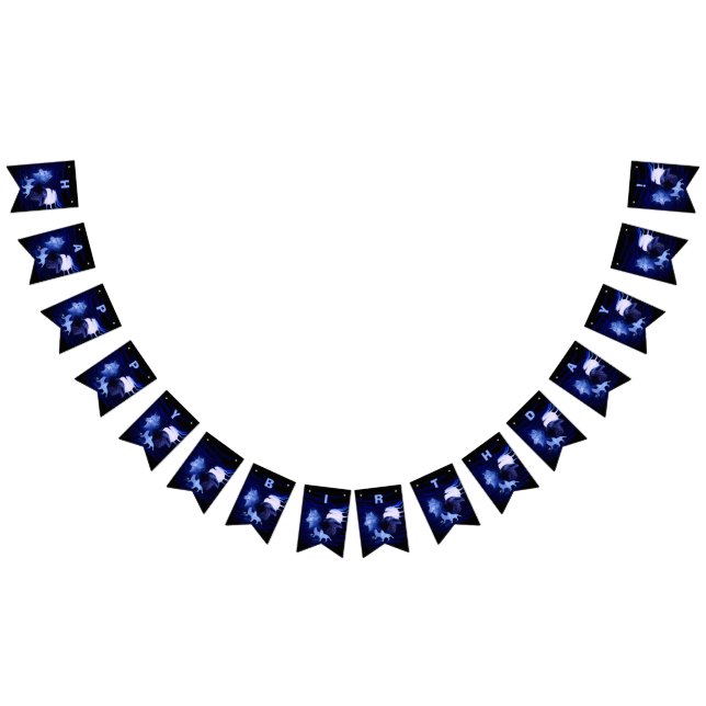 Wolves and Raven with full moon Bunting (All)