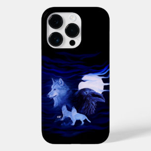 Wolves and Raven with full moon Case-Mate iPhone 14 Pro Case