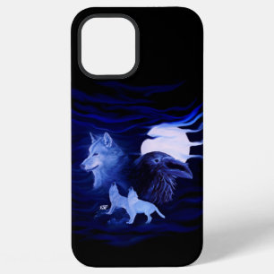 Wolves and Raven with full moon iPhone 12 Pro Max Case