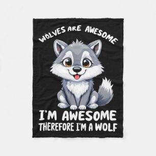 Wolves Are Awesome Funny Wolf Gif Zookeeper Fleece Blanket