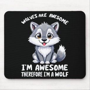 Wolves Are Awesome Funny Wolf Gif Zookeeper  Mouse Mat