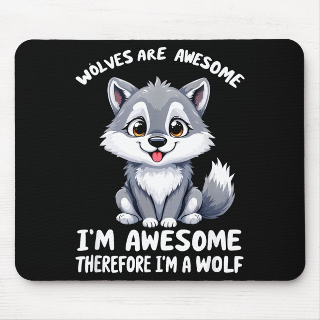 Wolves Are Awesome Funny Wolf Gif Zookeeper  Mouse Mat (Front)