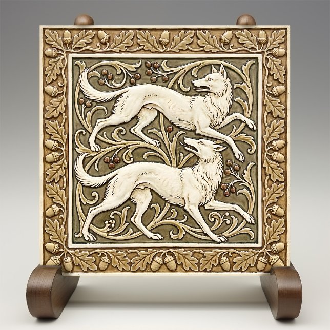 Wolves Arts & Crafts Wall Decor Art Nouveau Crane Tile (Creator Uploaded)