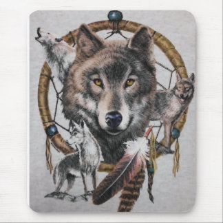 wolves dream catcher mouse mat