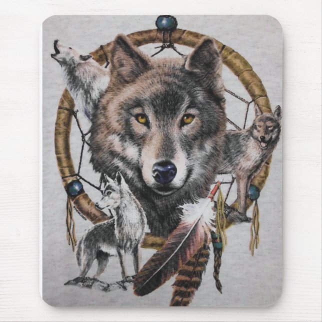 wolves dream catcher mouse mat (Front)