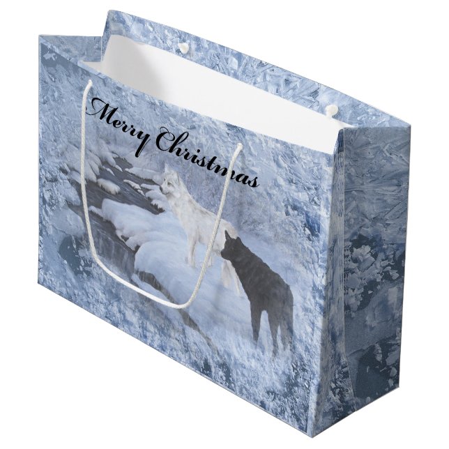 Wolves Gift Bag - Large, Glossy (Front Angled)