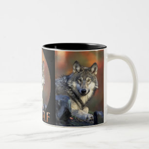 Wolves Grey Wolf Canis Lupis Two-Tone Coffee Mug