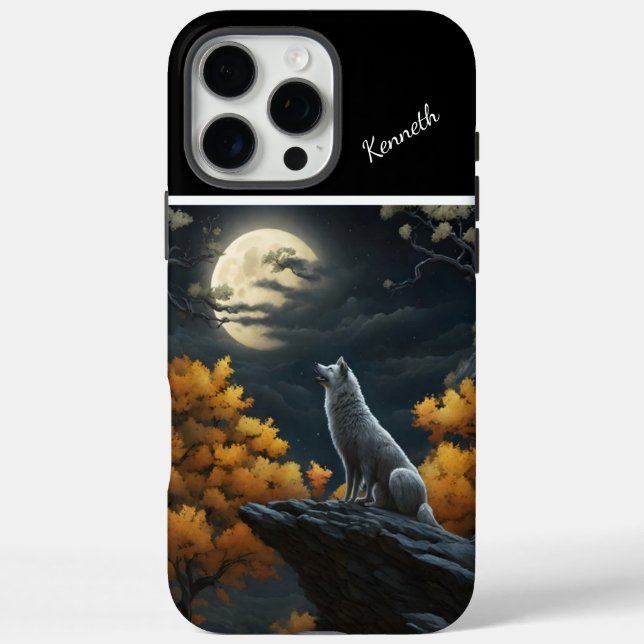 Wolves Howling at Full Moon Case-Mate iPhone Case (Back)