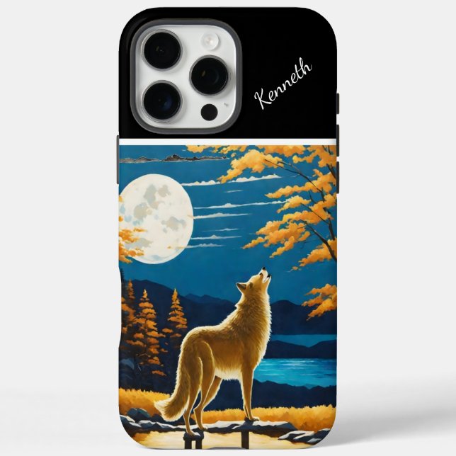 Wolves Howling at Full Moon During Sunset Case-Mate iPhone Case (Back)