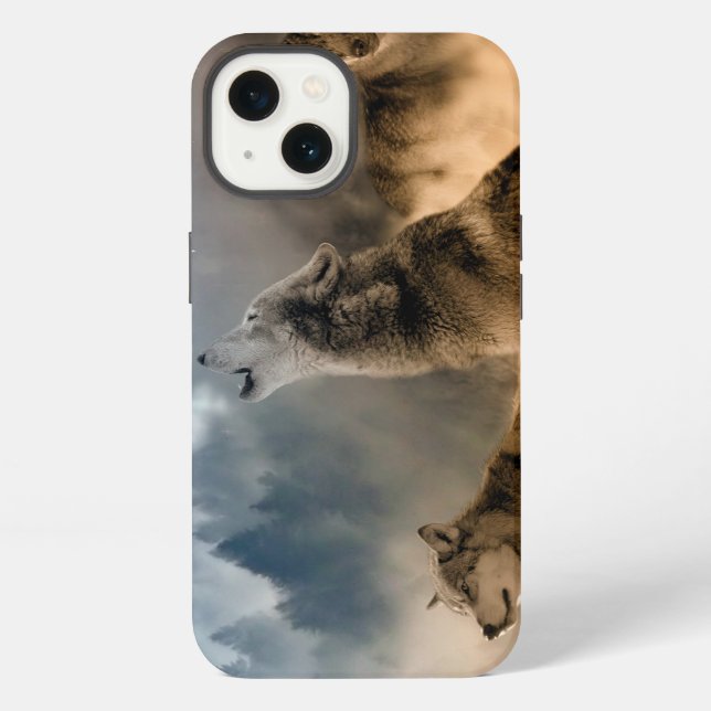 Wolves Howling at Moon iPad Case (Back)