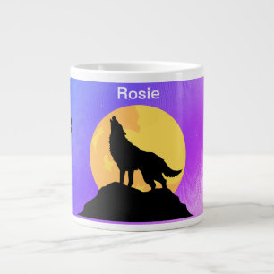 Wolves Howling at the Moon Large Coffee Mug