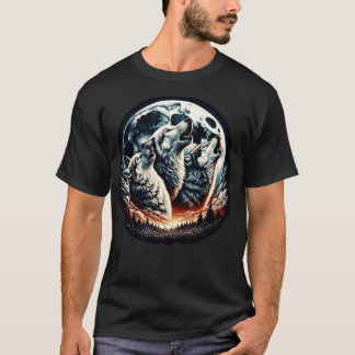 Wolves howling at the moon Moonlight T-Shirt