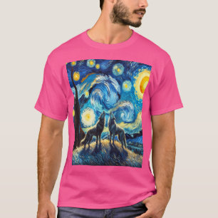 Wolves Howling At The Starry Moon T-Shirt