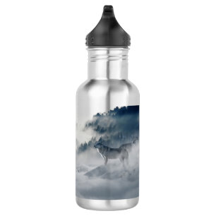 Wolves in a Winter Landscape 532 Ml Water Bottle