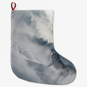 Wolves in a Winter Landscape Large Christmas Stocking
