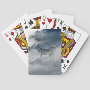 Wolves in a Winter Landscape Playing Cards