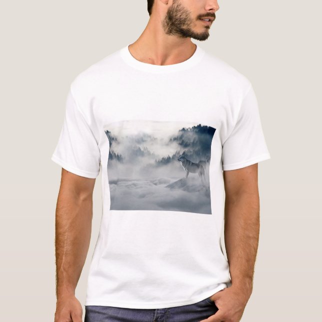 Wolves in a Winter Landscape T-Shirt (Front)