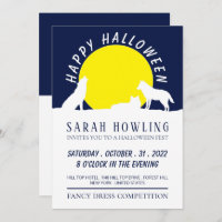 Wolves in Moonlight, Halloween Party Invitation