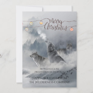 Wolves In Snow Christmas Holiday Business Greeting Card