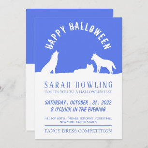 Wolves in Snow, Halloween Party Invitation
