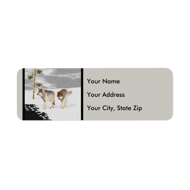 Wolves in Snow Painting - Original Wildlife Art (Front)