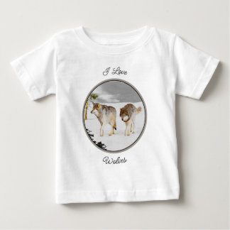 Wolves in Snow Painting - Original Wildlife Art Baby T-Shirt