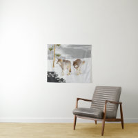Wolves in Snow Painting - Original Wildlife Art