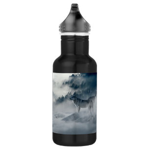 Wolves in Snowy Winter Landscape 532 Ml Water Bottle