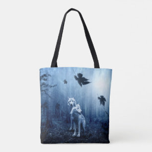 Wolves in the Forest at Dawn Tote Bag