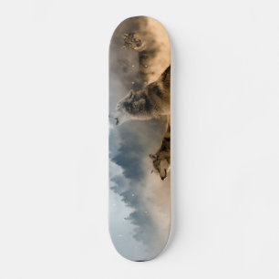 Wolves in the snow skateboard